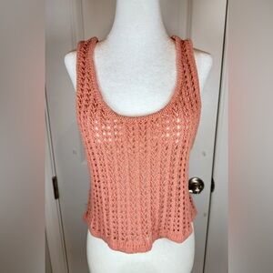 Aéropostale Peach Crochet Tank Boho Chic Coastal Granddaughter Festival Resort L